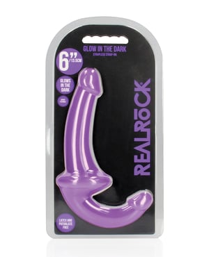 Shots RealRock 6″ Strapless Strap On Glow in the Dark – Neon Purple by RealRock product image