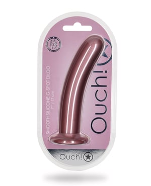 Shots Ouch 7″ Smooth G-Spot Dildo – Rose Gold by Ouch product image