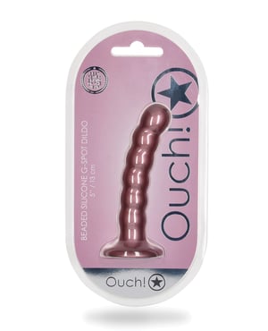 Shots Ouch 5″ Beaded G-Spot Dildo – Rose Gold by Ouch product image
