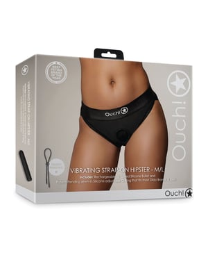Shots Ouch Vibrating Strap On Hipster – Black M/L by Ouch product image