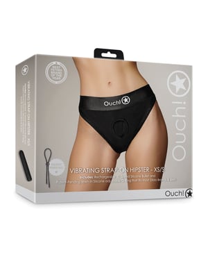Shots Ouch Vibrating Strap On Hipster – Black XS/S by Ouch product image