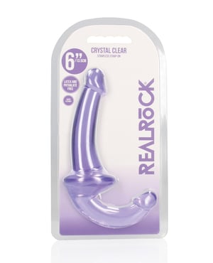 Shots RealRock Crystal Clear 6″ Strapless Strap-On – Purple by RealRock product image