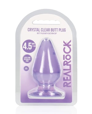 Shots RealRock Crystal Clear 4.5″ Anal Plug – Purple by RealRock product image