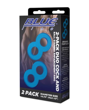 Blue Line C & B Dual Cock & Ball Stamina Enhancement Ring – Jelly Blue Pack of 2 by Blue Line product image