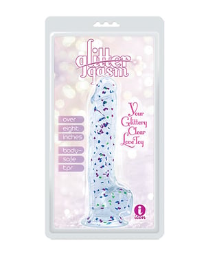 Glittergasm 8.5″ Ballsy Dildo – Blue/Purple/Violet by Glittergasm product image