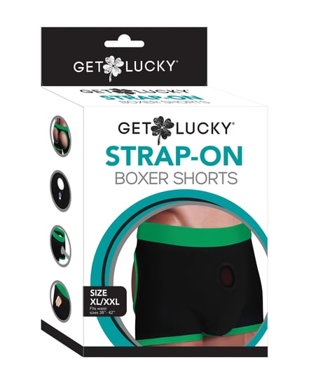 Get Lucky Strap On Boxers – XL-XXL Black/Green by Get Lucky product image