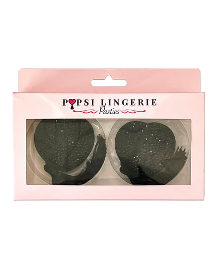 Diamond Reusable Tassel Pasties – Black O/S by Popsi Lingerie product image