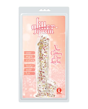 Glittergasm 8.5″ Ballsy Dildo – Red/Gold/Orange by Glittergasm product image
