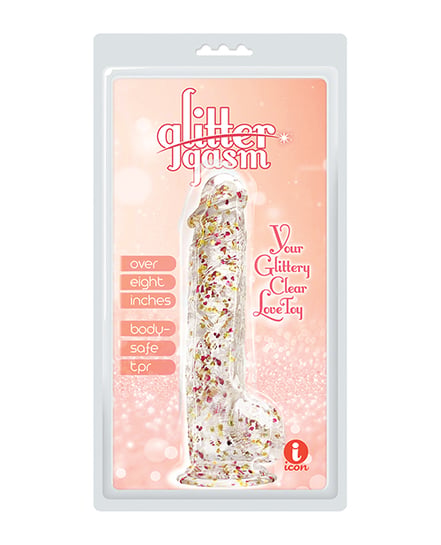 Glittergasm 8.5″ Ballsy Dildo – Red/Gold/Orange by Glittergasm product image