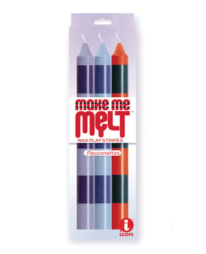 The 9’s Make Me Melt Sensual Warm Drip Candles – Passionettes Stripes Pack of 3 by The 9s product image
