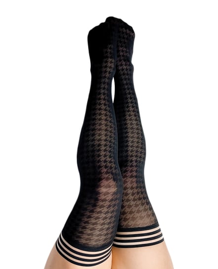 Kix’ies Meaghan Houndstooth Thigh High Black C by Kixies product image