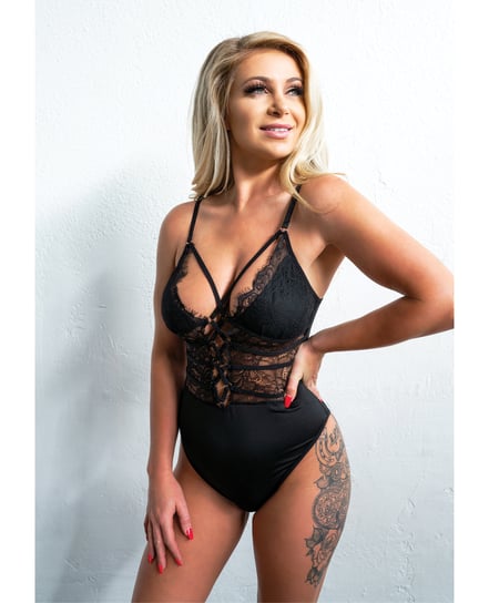 Kix’ies Signature Striped Bodysuit Black LG by Kixies product image