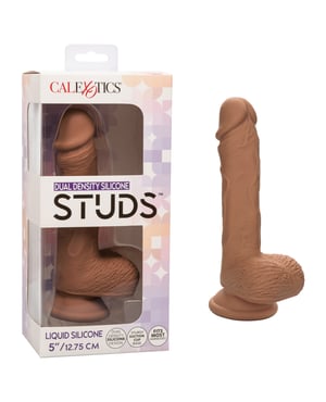 Studs Dual Density Silicone 5″ Dildo – Brown by Dual Density Silicone product image