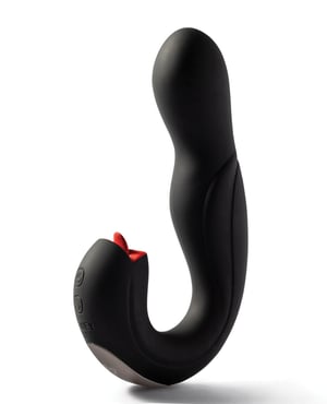Joi Pro Rotating Head G-Spot Vibrator & Clit Licker w/Remote – Black by Honey Play Box product image