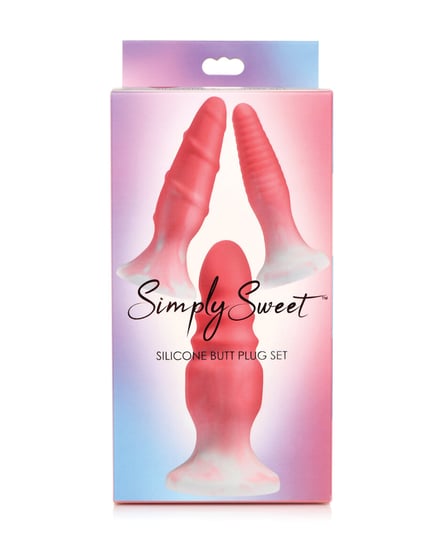 Curve Toys Simply Sweet Silicone Butt Plug Set – Pink by Simply Sweet product image