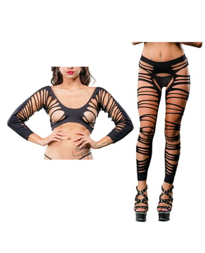 Beverly Hills Naughty Girl Crotchless Side Straps Leggings Black O/S by Beverly Hills Naughty Girl product image
