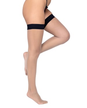 Colored Silicone Stay Up Stockings Black O/S by Roma Confidential product image