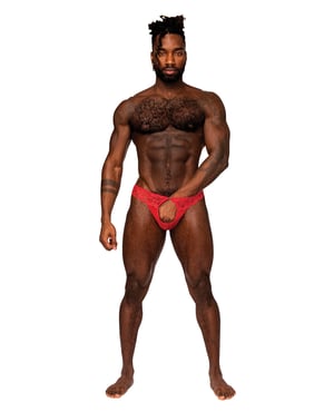 Sassy Lace Open Ring Thong Red L/XL by Male Power product image