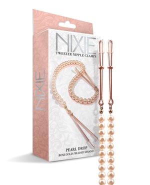 Nixie Pearl Drop Tweezer Nipple Clamps – Rose Gold by Nixie product image