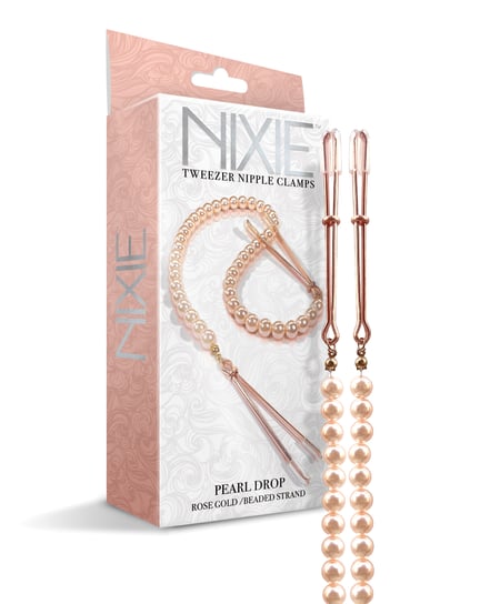 Nixie Pearl Drop Tweezer Nipple Clamps – Rose Gold by Nixie product image