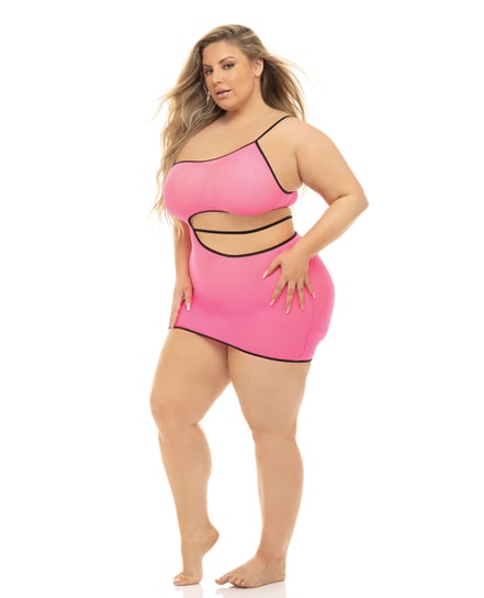 Pink Lipstick All You Need Cut Out Dress Neon Pink QN by Pink Lipstick product image