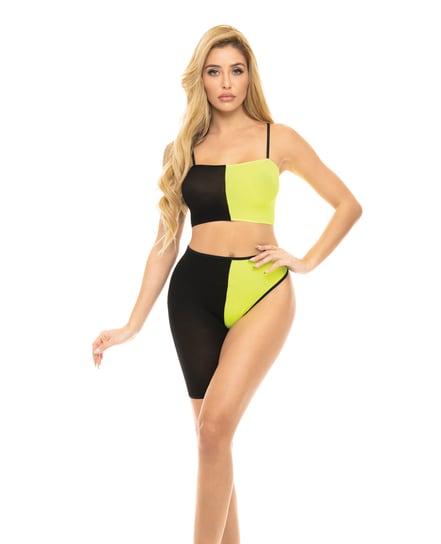 Pink Lipstick Block You Out Bandeau & Bottom Black/Yellow O/S by Pink Lipstick product image