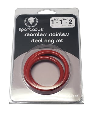 Spartacus Seamless Stainless Steel C-Ring – Red Pack of 3 by Spartacus product image
