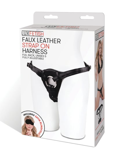Lux Fetish Patent Leather Strap On Harness – Black by Lux Fetish product image