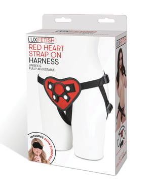Lux Fetish Red Heart Strap On Harness Set by Lux Fetish product image