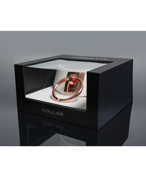 Pleasure Collection Adjustable Collar – White/Rose Gold by Coquette Pleasure Collection product image