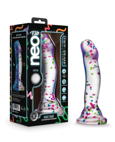 Blush Neo Elite Hanky Panky 7″ Confetti Dildo – Glow in the Dark by Neo Elite product image