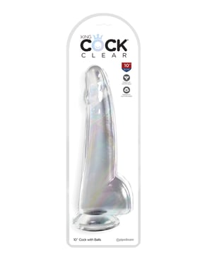 King Cock Clear 10″ Cock w/Balls – Clear by King Cock product image