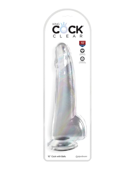 King Cock Clear 10″ Cock w/Balls – Clear by King Cock product image