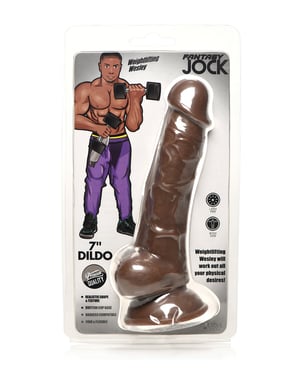 Curve Toys Fantasy Jock Weightlifting Wesley 7″ Dildo w/Balls – Dark by Jock product image