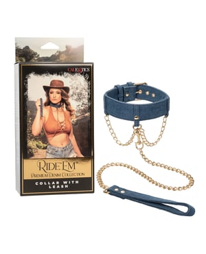 Ride ‘Em Premium Denim Collection Collar w/Leash by Ride 'Em product image