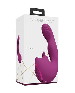 Shots Yumi Triple Action G-Spot Vibrator & Stimulator – Pink by Vive product image