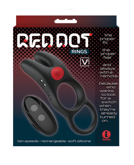 Massive Red Dot Cock Ring V1 – Black by Massive product image