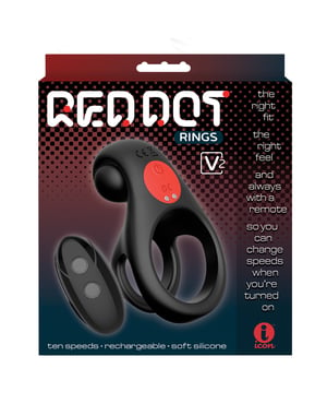 Massive Red Dot Cock Ring V2 – Black by Massive product image