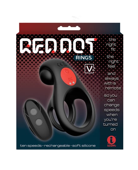 Massive Red Dot Cock Ring V2 – Black by Massive product image