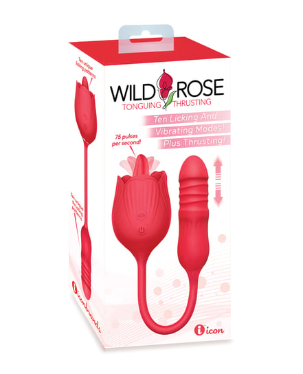 Wild Rose Licking & Thrusting Vibrator – Red by Wild Rose product image