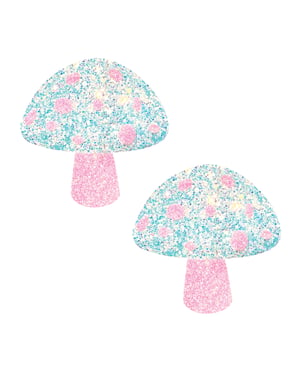 Neva Nude Black Light Glitter Shroom Pasties – Pink/White O/S by Neva Nude product image