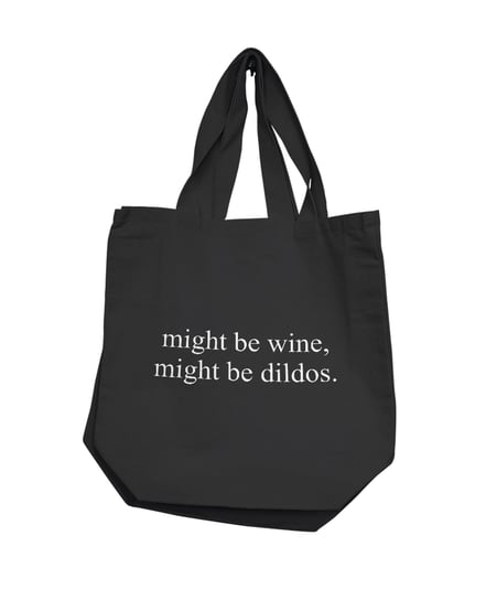 Nobu Might Be Wine, Might Be Dildos Reusable Tote – Black by Nobu product image