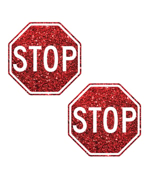 Neva Nude Stop Sign Glitter Pasties – Red O/S by Neva Nude product image