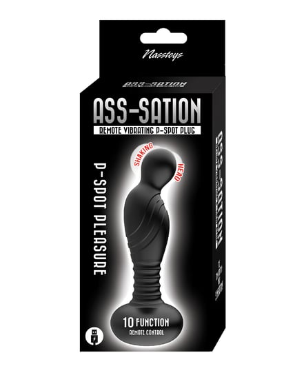 Ass-sation Remote Vibrating P Spot Plug – Black by Ass-sation product image