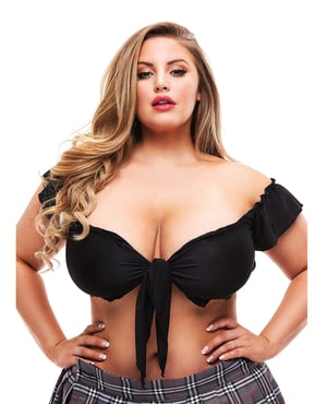 Teacher’s Pet School Girl Tie Top Black 1X by Teacher's Pet product image