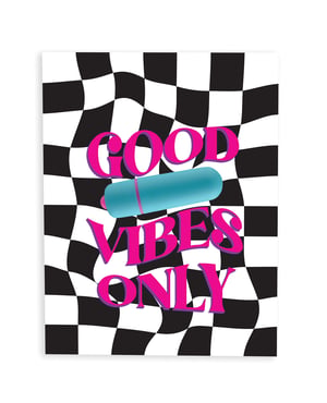 Good Vibes Only Naughty Greeting Card w/Rock Candy Vibrator & Fresh Vibes Towelettes by Naughty Kards product image