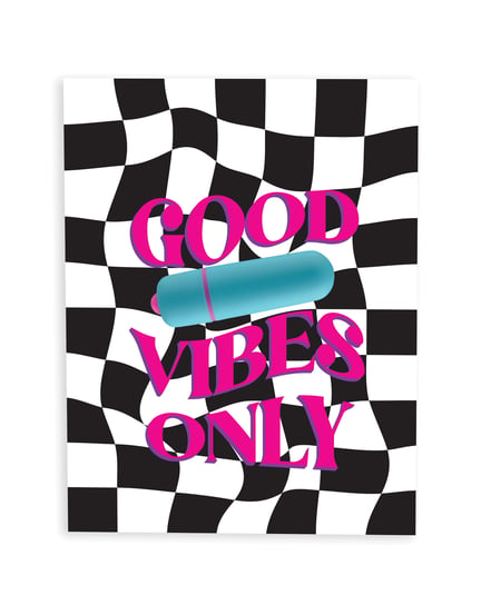 Good Vibes Only Naughty Greeting Card w/Rock Candy Vibrator & Fresh Vibes Towelettes by Naughty Kards product image