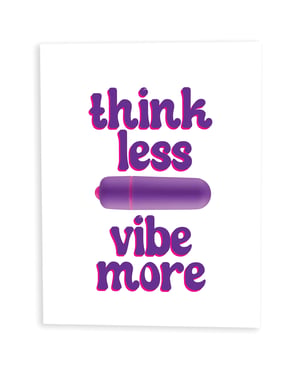 Think Less, Vibe More Naughty Greeting Card w/Rock Candy Vibrator & Fresh Vibes Towelettes by Naughty Kards product image