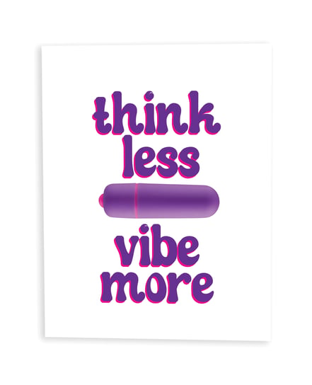 Think Less, Vibe More Naughty Greeting Card w/Rock Candy Vibrator & Fresh Vibes Towelettes by Naughty Kards product image