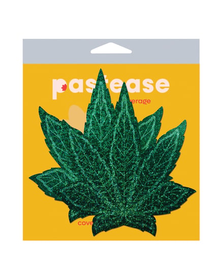 Pastease Coverage Glitter Pot Leaf- Green O/S by Pastease product image